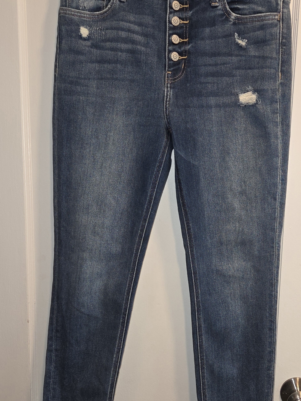 Women’s FLYING MONKEY Button-Fly Skinny Jeans - Blue, 16W